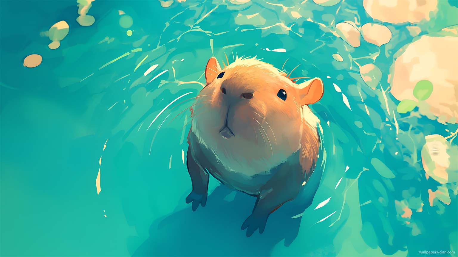 Cute capybara relaxing